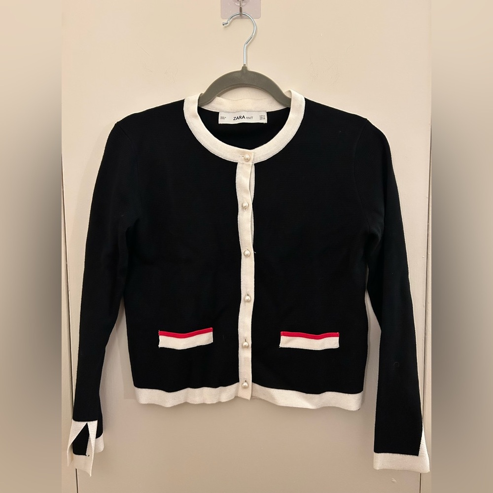 Zara Knit Cardigan with Pearl Buttons